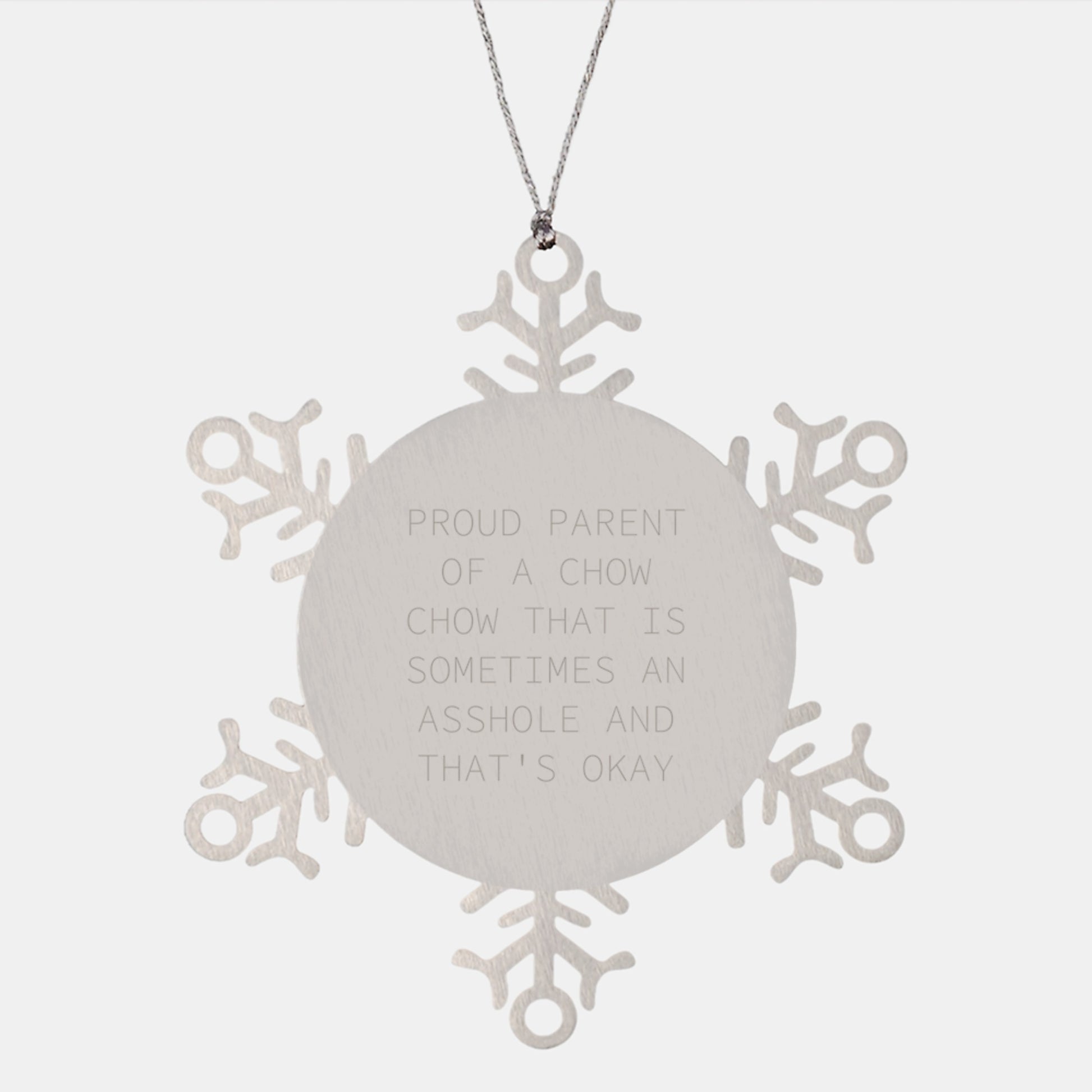 Funny Chow Chow Dog Gifts from Family, Snowflake Ornament for Christmas Unique Gifts, Proud Parent Quotes, Chow Chow Dog Lover - Image 1