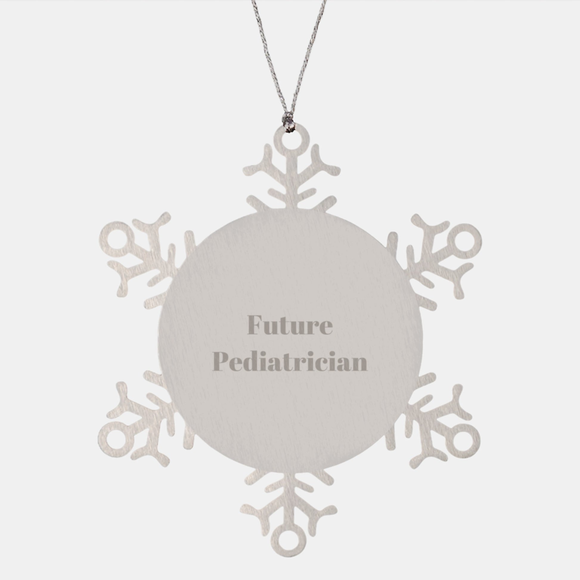 Funny Future Pediatrician Snowflake Ornament Gifts for Christmas, Gifts from Friends to Pediatrician, Snowflake Ornament Quote - Image 1