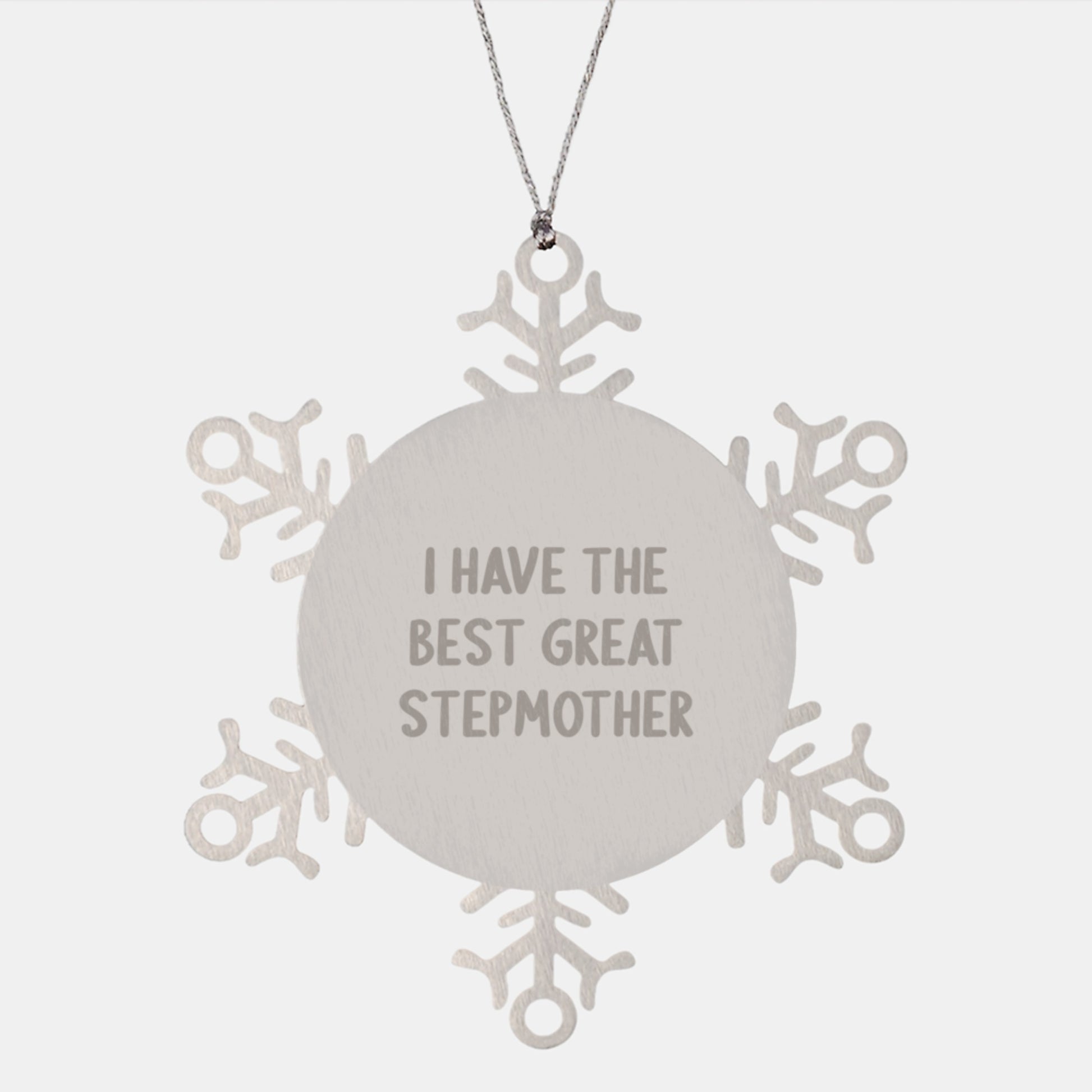 Funny Stepmother Gifts Snowflake Ornament from Men to Great Stepmother, Christmas Unique Gifts, Stepmother Love Snowflake Ornament - Image 1