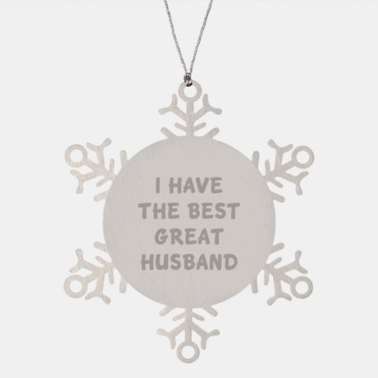 Funny Husband Quote Snowflake Ornaments Gifts from Family to Husband for Christmas Unique Husband Christmas Unique Gifts - Image 1