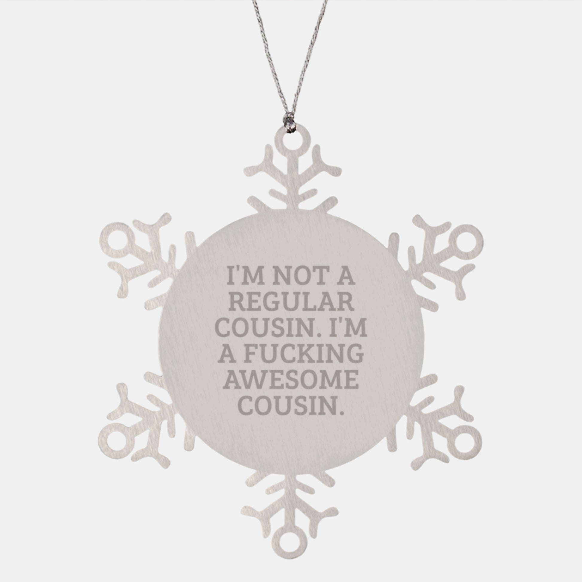 Funny Cousin Gifts, Unique Snowflake Ornaments for Cousin, Christmas Unique Gifts from Men to Cousin - Image 1