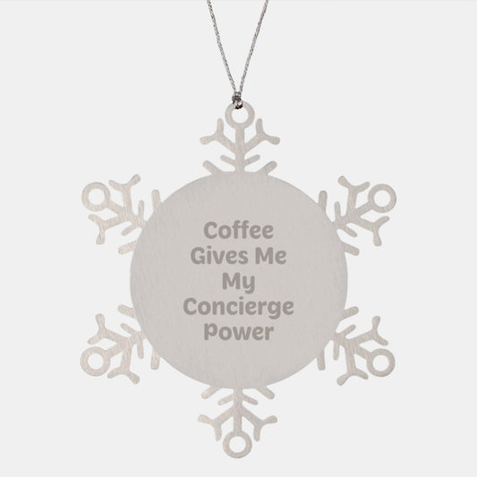 Funny Concierge Gifts, Snowflake Ornament, Gifts from Friends, Family, or Coworkers to Concierge - Image 1