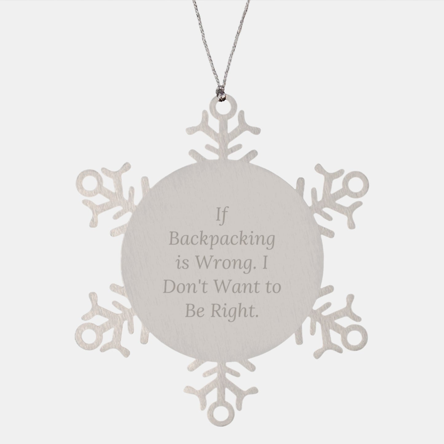 Backpacking Gifts for Men, Funny Snowflake Ornament from Friends, Christmas Unique Presents - Image 1