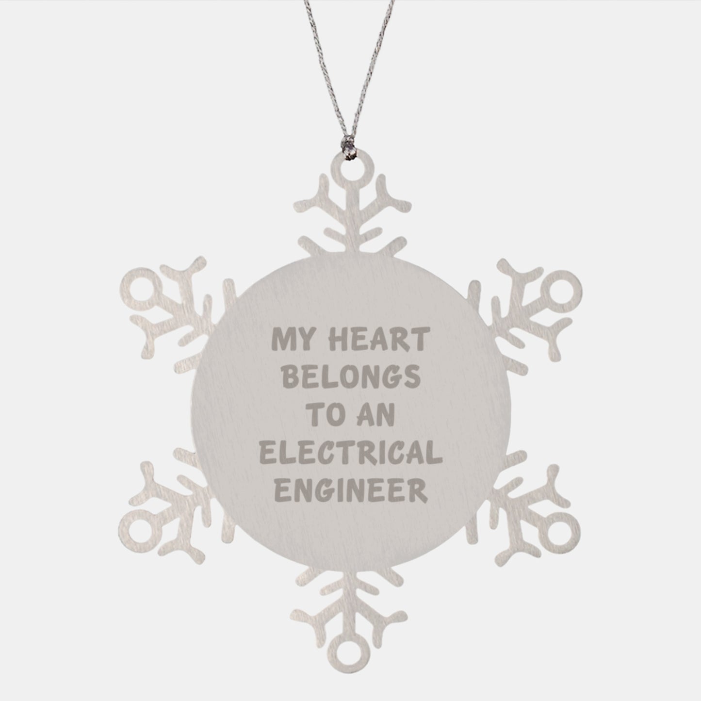 Gifts from Friends to Electrical Engineer, My Heart Belongs To An Electrical Engineer Funny Quote Snowflake Ornament, Unique Christmas Unique Gifts for Electrical Engineer Men - Image 1