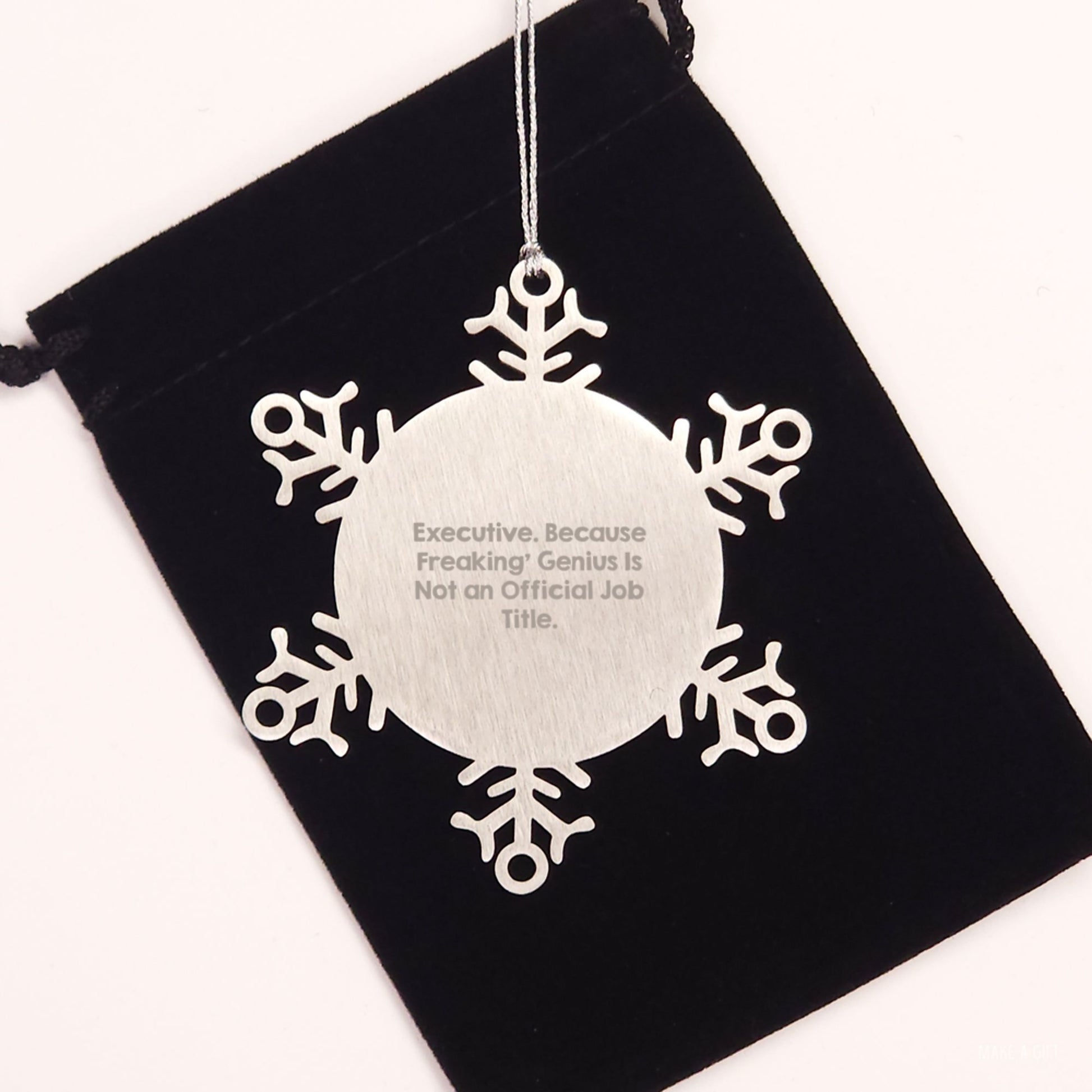 Executive Snowflake Ornaments, Funny Quote Gifts for Him from Coworkers, Unique Christmas Memorable Presents for Men, 3.14 inches in Diameter - Image 2