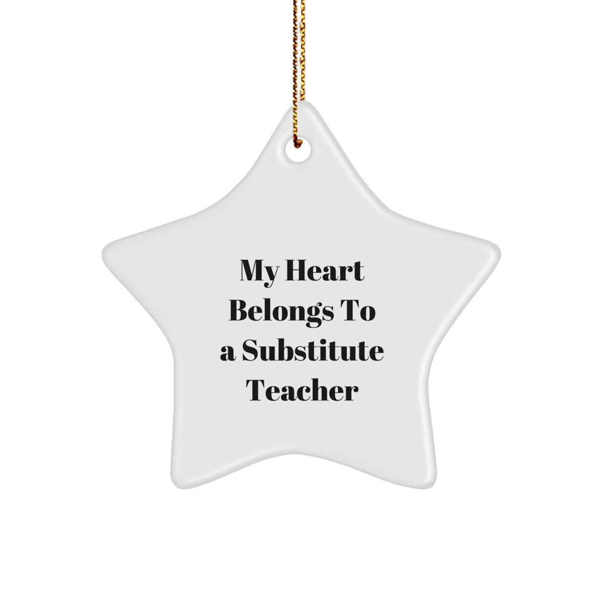 Substitute Teacher Christmas Ornament Keepsake Gift for Him Heart - Image 1