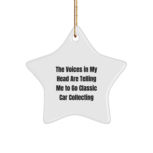 Funny Classic Car Collecting Star Christmas Ornament Gift for Friends - Image 1