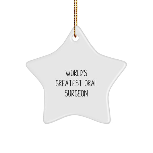 Funny World's Greatest Oral Surgeon Gifts for Men Star Ornament, Unique Christmas Unique Gifts from Friends to Family, Inspirational Star Shaped Decorations - Image 1