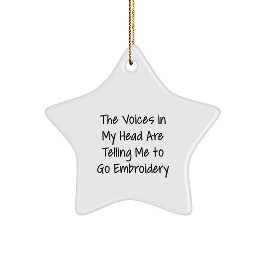 Funny Embroidery Gifts from Friends, Unique Christmas Star Ornament for Women, Men, and Coworkers, Inspirational Home Decor - Image 1