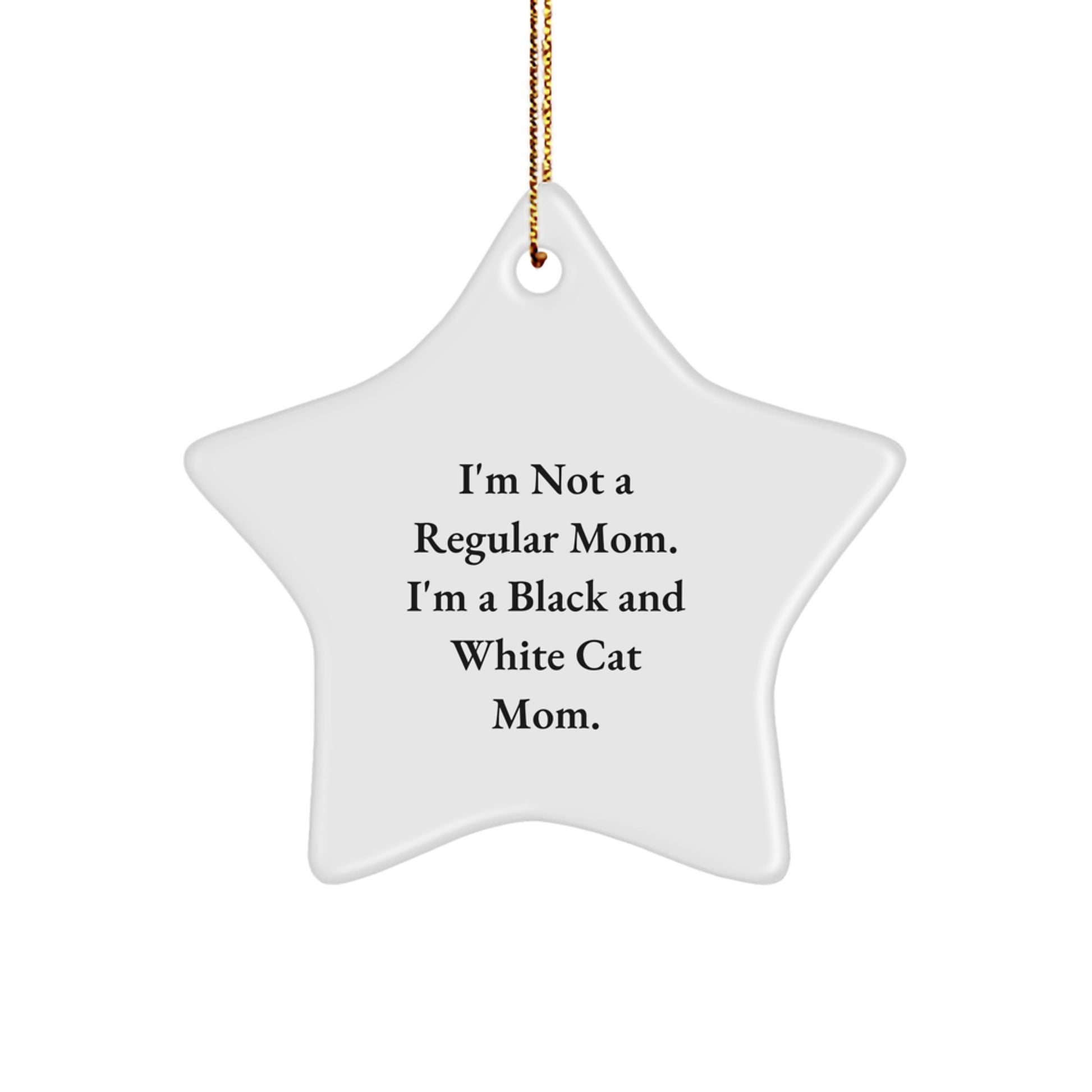 Funny Black and White Cat Mom Gifts from Friends for Black and White Cat Lover - Star Ornament, Christmas Unique Decorations - Image 1