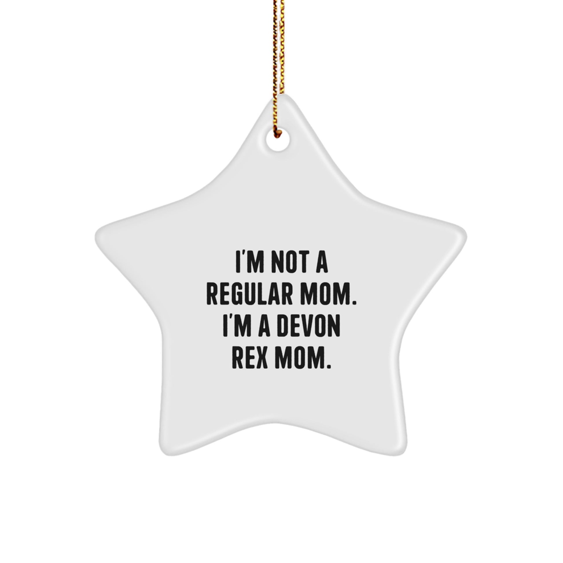 Devon Rex Cat Mom Funny Gift, Star Ornament for Devon Rex Lover, Christmas Unique Presents from Friends to Family - Image 1