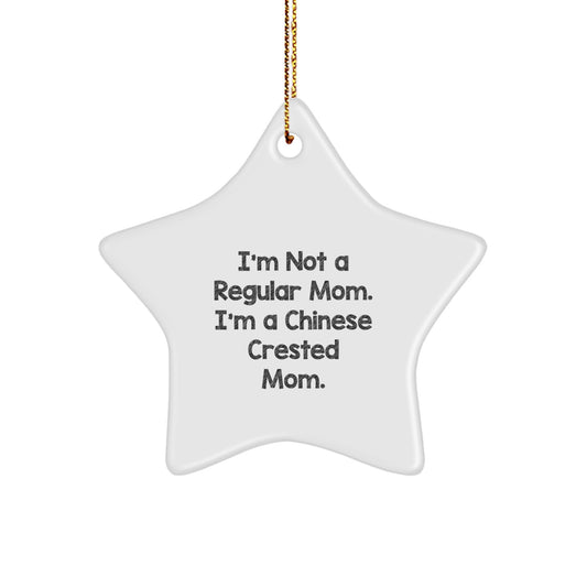 Funny Chinese Crested Dog Gifts for Mom Unique Star Ornament Gifts from Mom for Chinese Crested Dog Lover Christmas Unique Gifts - Image 1
