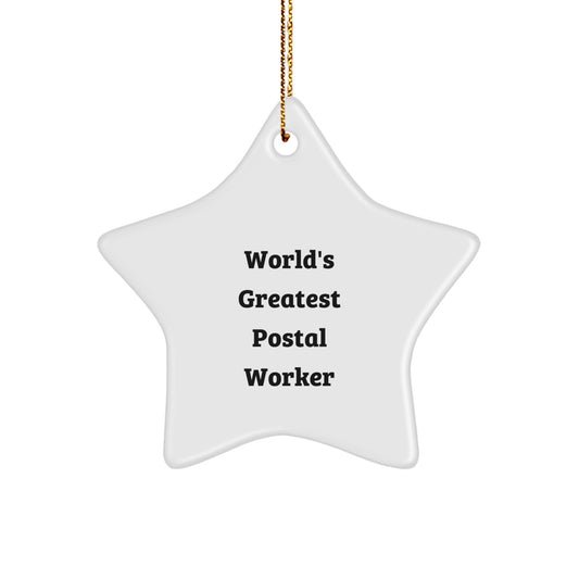 Funny World's Greatest Postal Worker Gifts from Friends for Postal Worker Star Ornament - Christmas Unique Decorations - Image 1