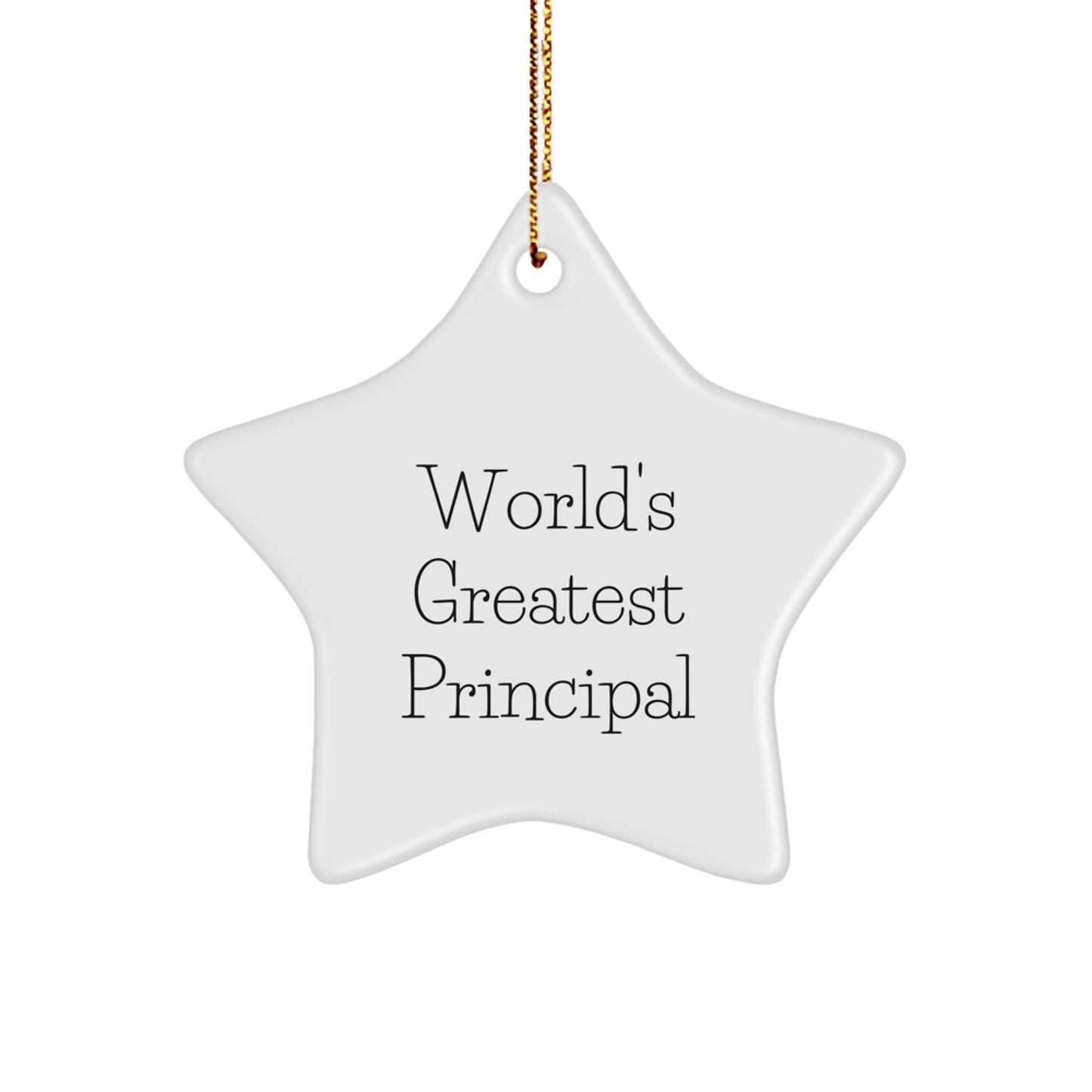 Funny Principal Gifts from Men to World's Greatest Principal Star Ornament for Christmas Unique - Image 1