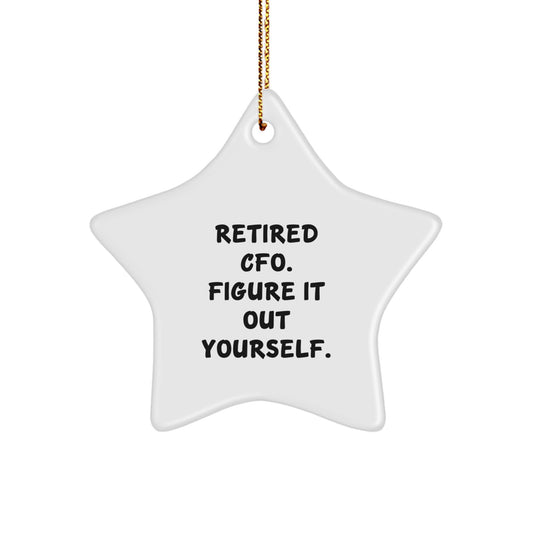 Funny CFO Christmas Unique Gifts from Friends, Inspirational Star Ornament Quote, White Star Shaped Decorations for CFO Men, Unique Christmas Unique Gifts for CFO Women - Image 1