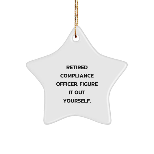 Compliance Officer Star Ornament, Funny Gift for Compliance Officers from Friends, Coworkers, or Family, Christmas Unique Decorations - Image 1
