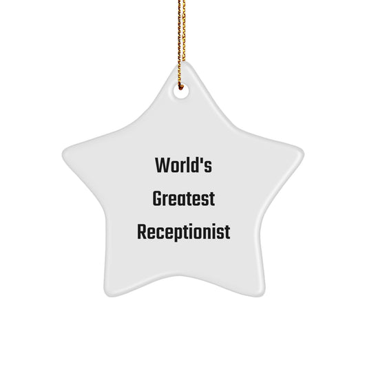 Funny Receptionist Star Ornament Gifts from Coworkers for Christmas - Image 1