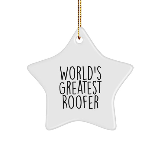 Funny World's Greatest Roofer Gifts for Men, Star Ornament Christmas Unique Presents from Friends or Coworkers to Roofers - Image 1