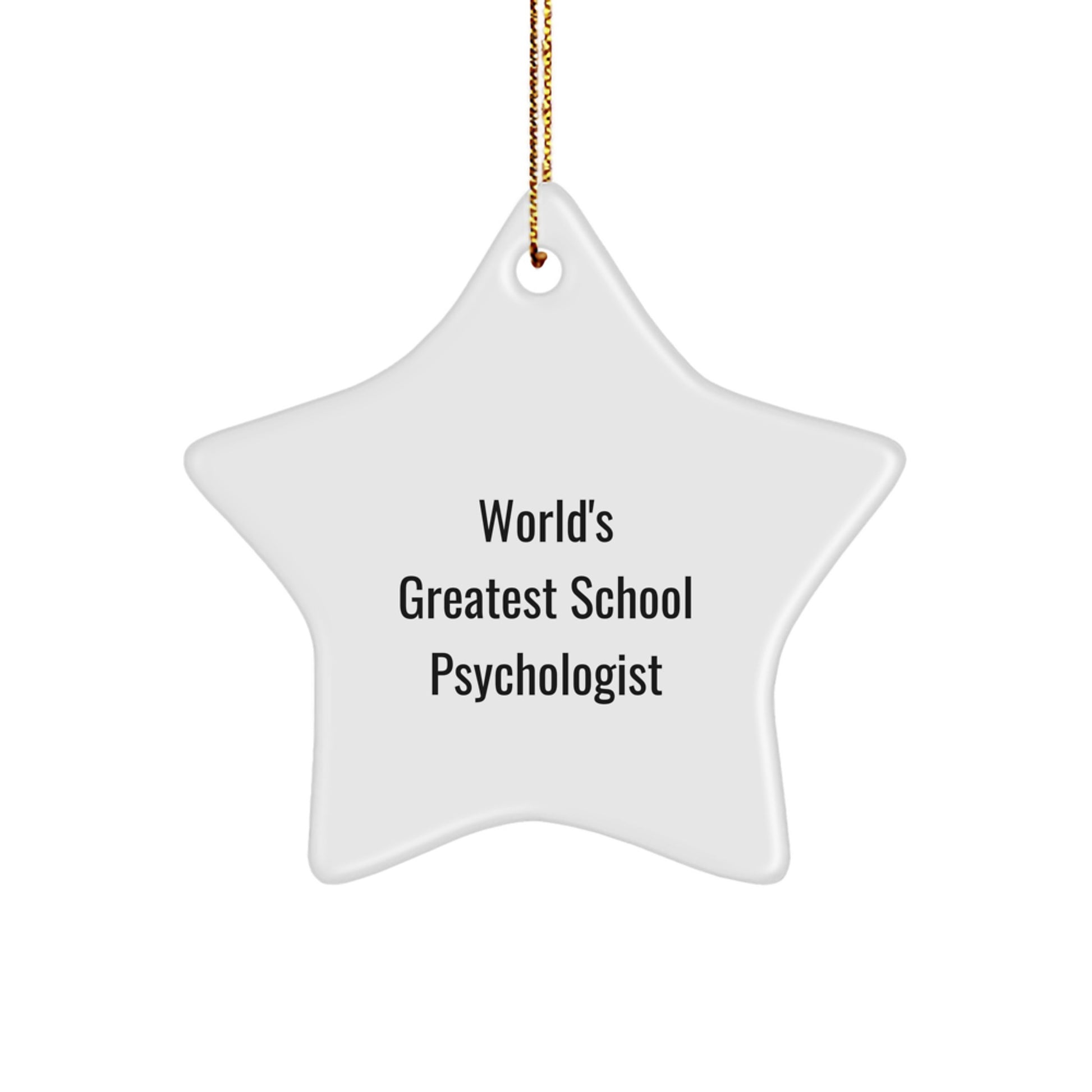 Funny 'World's Greatest' School Psychologist Star Ornament Gifts from Family to Friends for Christmas - Image 1