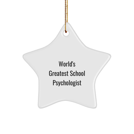 Funny 'World's Greatest' School Psychologist Star Ornament Gifts from Family to Friends for Christmas - Image 1