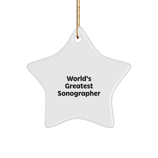 Funny Sonographer Gifts from Friends, World's Greatest Sonographer Christmas Star Ornament, Unique Gifts for Sonographer - Image 1