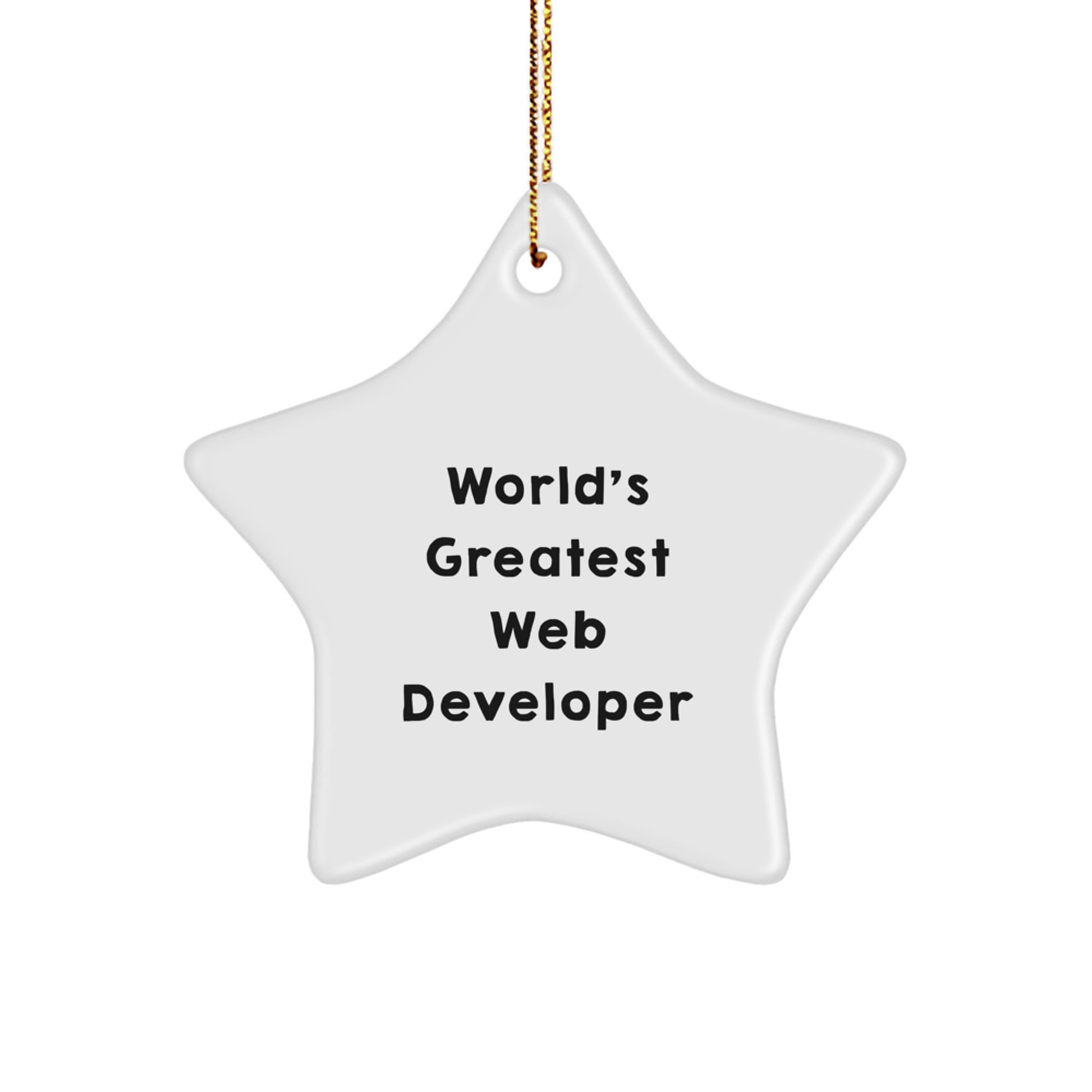 Funny Web Developer Gifts from Friends - World's Greatest Web Developer Star Ornament for Christmas - Image 1