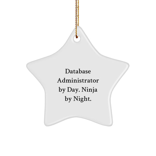 Funny Star Ornament Gifts for Database Administrator By Day. Ninja By Night. - Christmas Unique Gifts from Friends and Family - Image 1