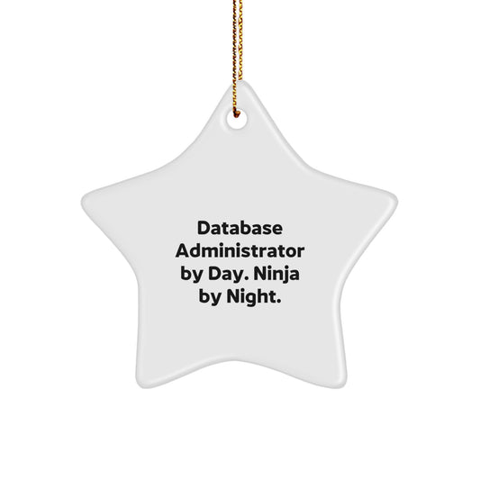 Funny Quote Star Ornament for Database Administrator Gifts, Christmas Unique Gifts from Friends, Coworkers - Image 1