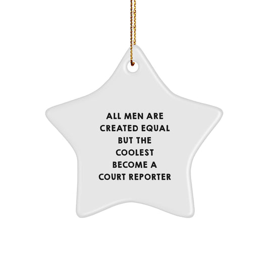 Funny Court Reporter Star Ornament Gifts for Court Reporters from Friends, Unique Christmas Unique Gifts for Men, Court Reporter Christmas Decorations - Image 1