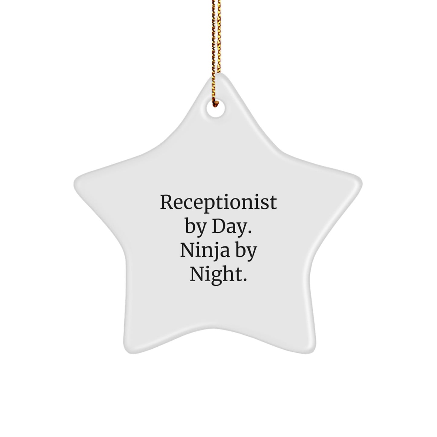 Funny Receptionist Gift, Star Ornament, Christmas Unique Gifts from Coworkers, Gift for Receptionist - Image 1