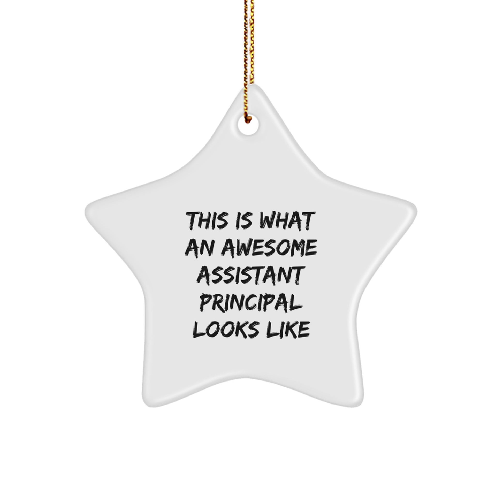 Funny Assistant Principal Gifts from Men to Christmas Unique Gifts for Assistant Principal Star Ornament, Inspirational Quote Star Shaped Ornament, Durable MDF and High-Gloss Finish - Image 1
