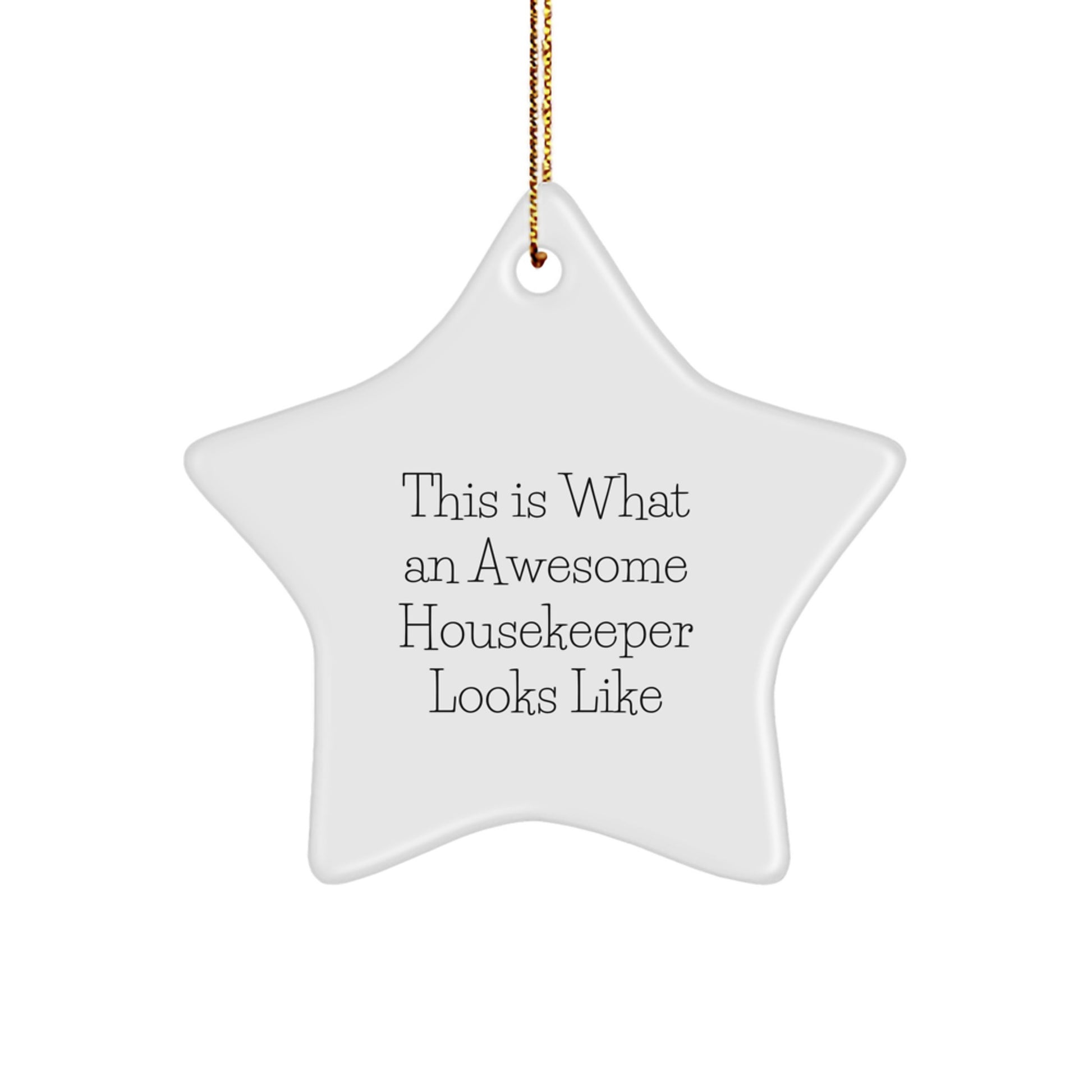 Funny Housekeeper Gifts, Star Ornament Christmas Unique, 'This Is What An Awesome Housekeeper Looks Like', Gifts from Family, Gifts for Housekeeper - Image 1