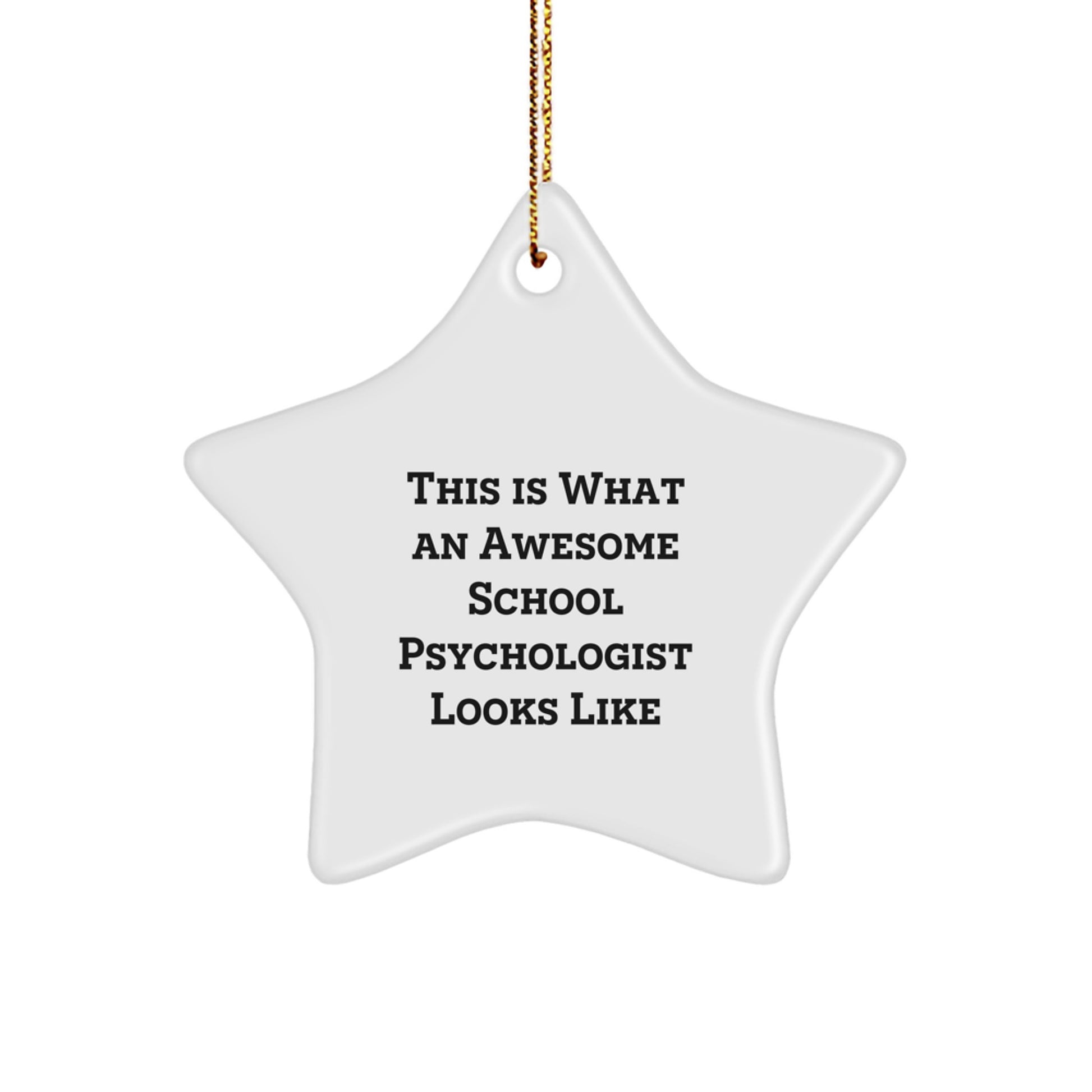 Funny School Psychologist Gifts from Men, Star Ornament for School Psychologist, Christmas Unique Gifts for Women - Image 1