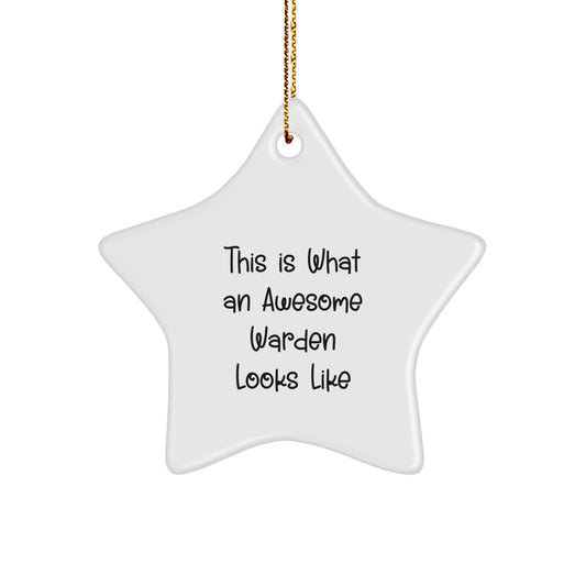 Funny Warden Star Ornament Gifts from Men Friends to Warden, An Awesome Christmas Unique Gifts - Image 1