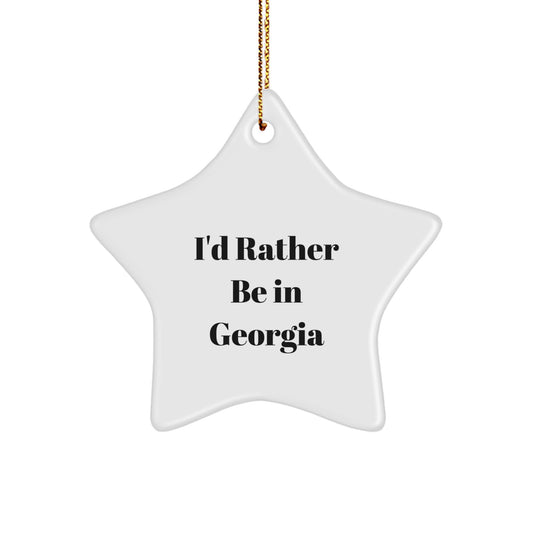 Georgia Star Christmas Ornament Gift for Him I'd Rather Be in Georgia - Image 1