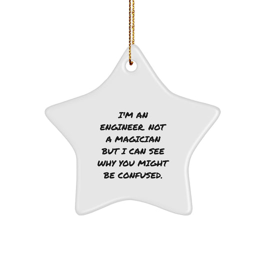 Funny Engineer Star Ornament for Christmas Unique Gifts from Friends to Engineer - Image 1