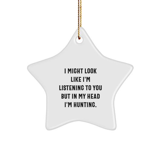 Witty Hunting Star Ornament for Friends Gift – Cheeky Novelty Christmas - Image 1
