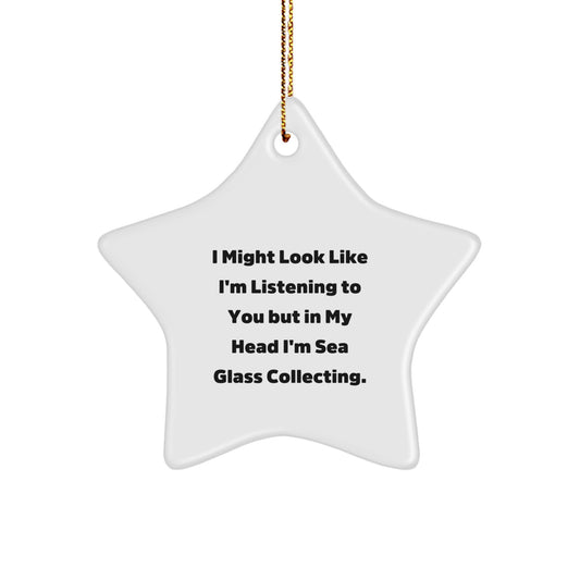 Christmas Unique Gift for Her Sea Glass Collecting Star Ornament Funny - Image 1