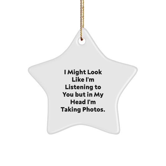Funny Star Ornament for Taking Photos Enthusiasts Gifts from Friends, Funny Star Ornament, Perfect Star Ornament for Christmas Unique Gifts - Image 1
