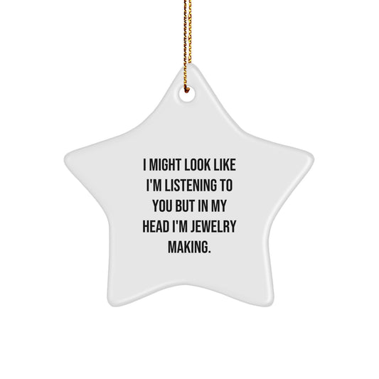 Funny Jewelry Making Star Ornament Gift for Jewelry Making Friends and Family - Christmas Unique Decorations with Gold Cord - Image 1