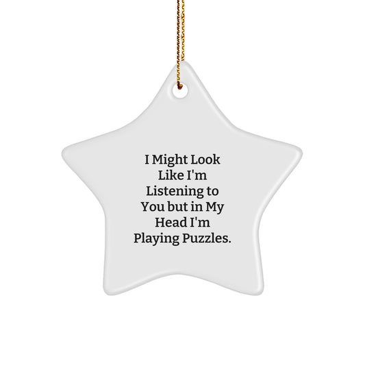 Playful Puzzles Star Ornament for Friends Novelty Christmas Unique Gift - Image 1