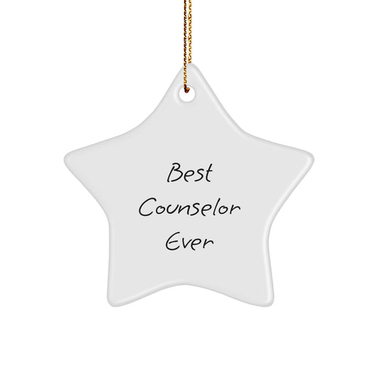 Funny Counselor Gifts from Men to Best Counselor Ever, Star Ornament for Christmas - Image 1