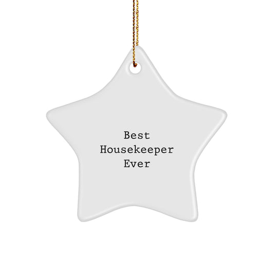 Funny Gifts from Best Housekeeper Ever for Housekeeper, Star Ornament, Christmas Unique Gifts - Image 1