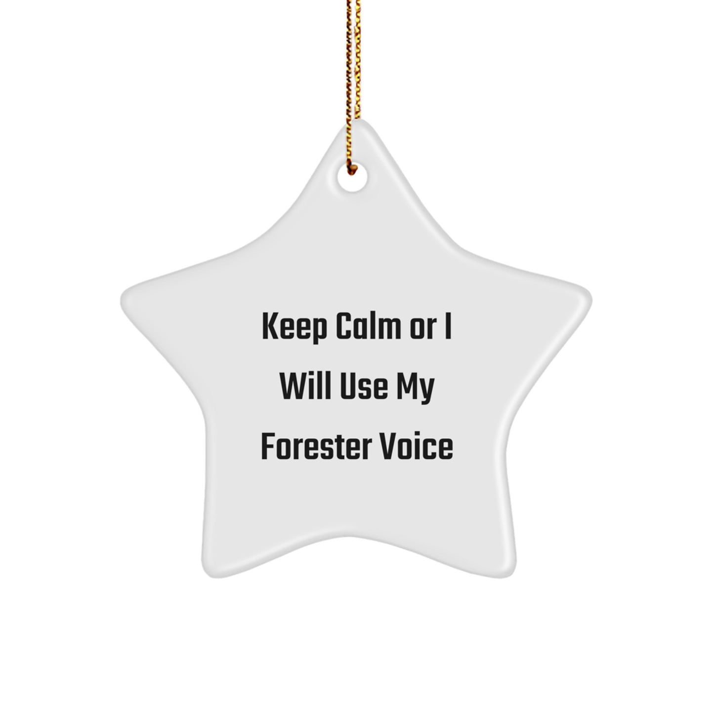 Funny Forester Gifts, Star Ornament, Christmas Unique Decorations, Keep Calm Or I Will Use My Forester Voice Gifts from Family to Forester - Image 1