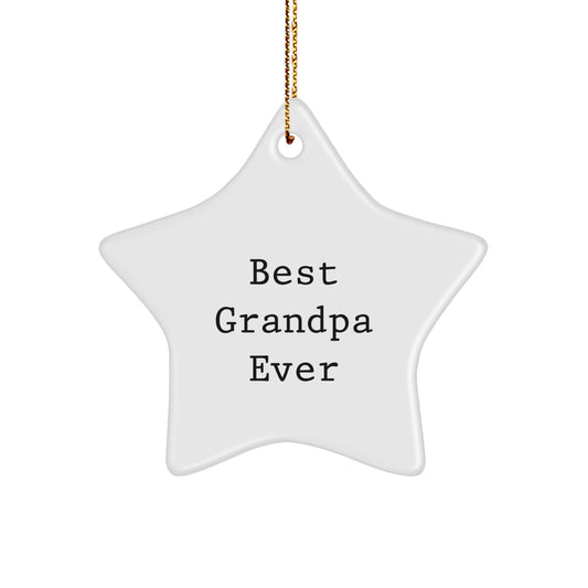 Funny Grandpa Gifts, Best Grandpa Ever Star Ornament, Christmas Unique Gifts from Family - Image 1