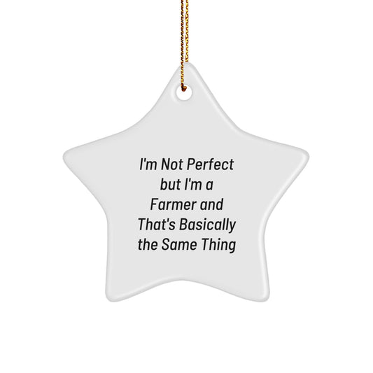 Funny Farmer Star Ornament Gifts from Men to Friends and Family, Perfect Unique Christmas Memorable Presents for Farmers - Image 1