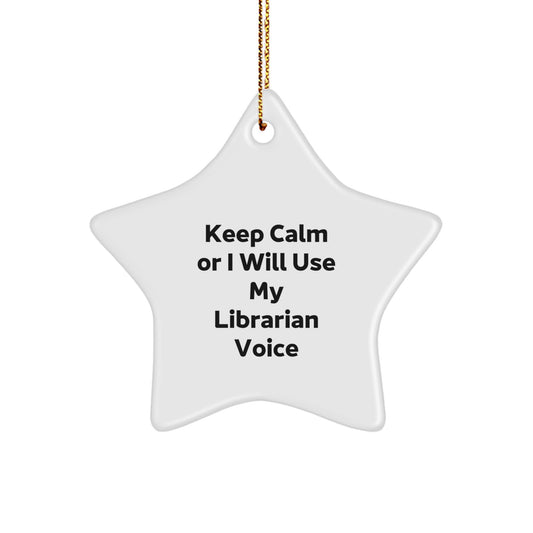 Cute Librarian Star Ornament Gifts from Friends for Librarians Funny Librarian Christmas Decorations - Image 1