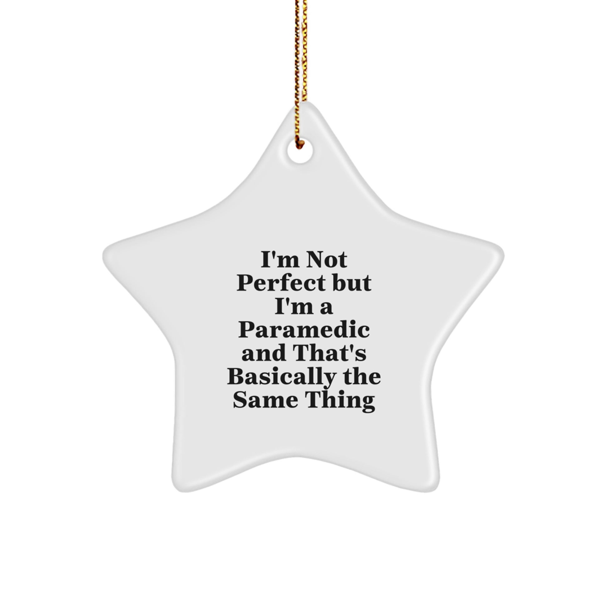 Funny Rescue Worker Gifts, Rescue Worker Star Ornament, 'I'm Not Perfect But I'm A Rescue Worker' Christmas Unique Gifts for Rescue Worker Family Men Women Friends Coworkers - Image 1