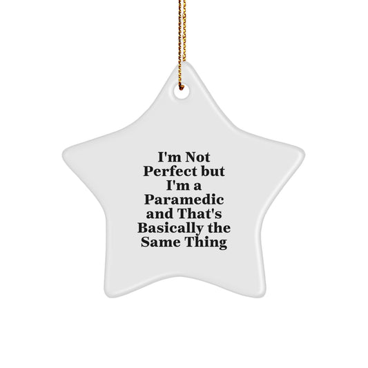 Funny Rescue Worker Gifts, Rescue Worker Star Ornament, 'I'm Not Perfect But I'm A Rescue Worker' Christmas Unique Gifts for Rescue Worker Family Men Women Friends Coworkers - Image 1