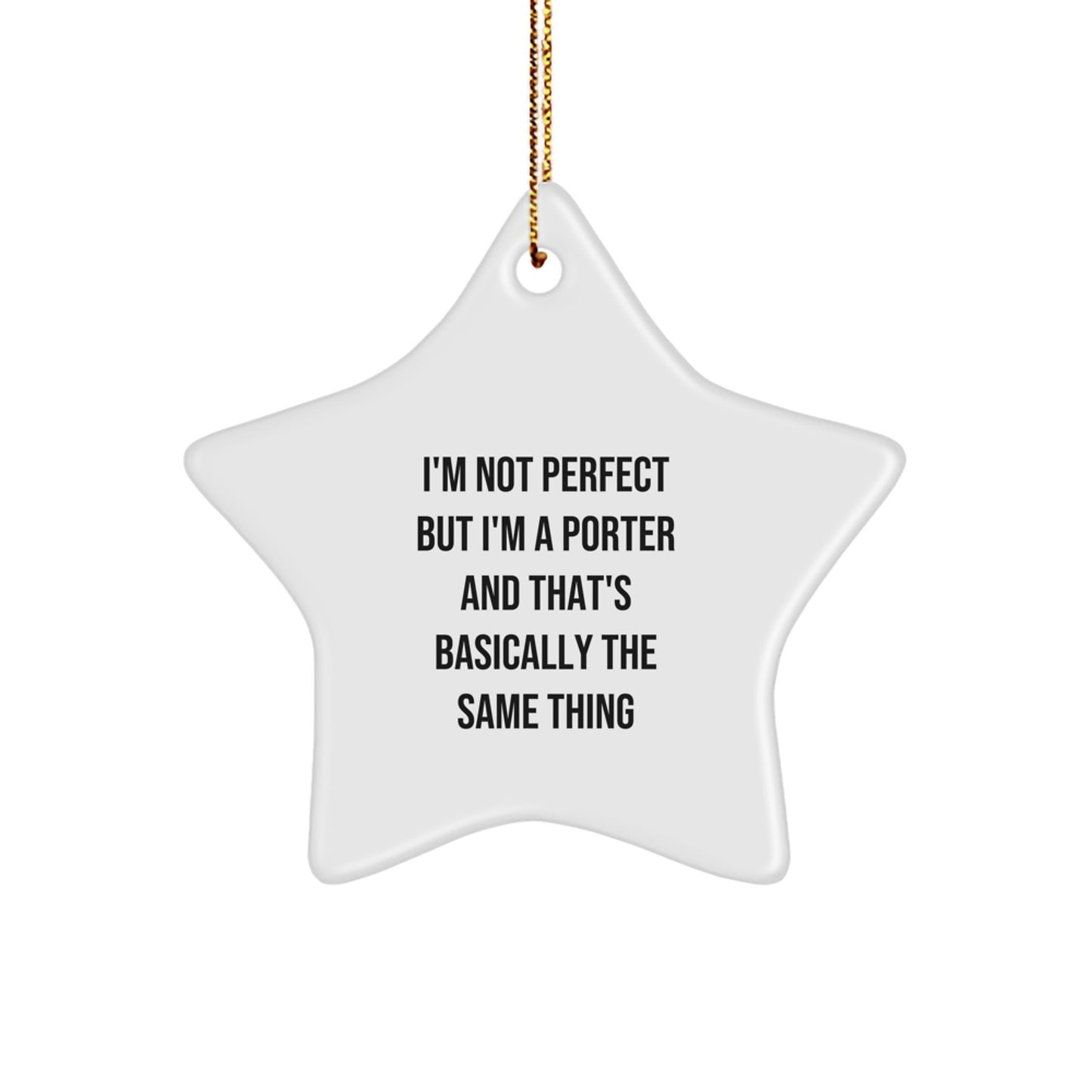 Funny Porter Star Ornament Gifts from Men Friends to Porter Men Friends for Christmas Unique Gifts - Image 1